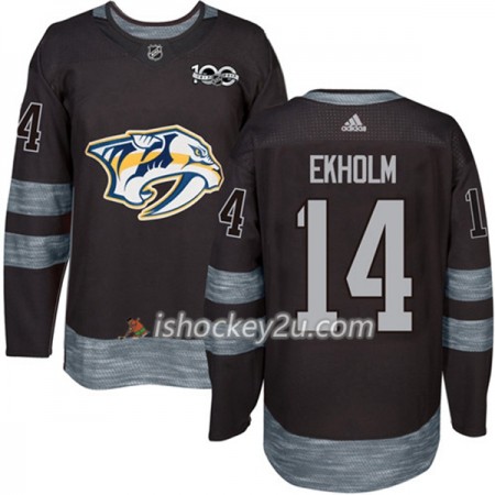 Mænd NHL Nashville Predators Trøje Mattias Ekholm 14 1917-2017 100th Anniversary Adidas Sort Authentic